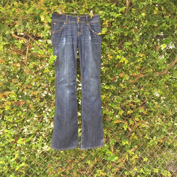 HUDSON Jeans Mid-Rise Dark Denim Baby Bootcut 26 - Picture 1 of 16